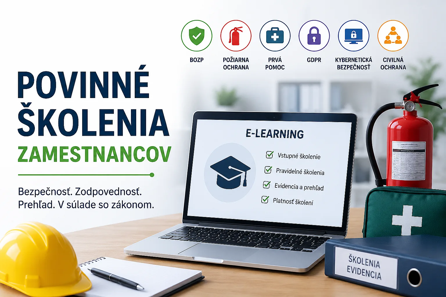 Povinné školenia zamestnancov 2026 – BOZP, PO, GDPR a prvá pomoc